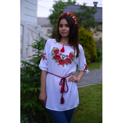 Embroidered blouse "Red Poppies Mood"